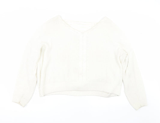Miss Selfridge Womens White   Pullover Jumper Size 16