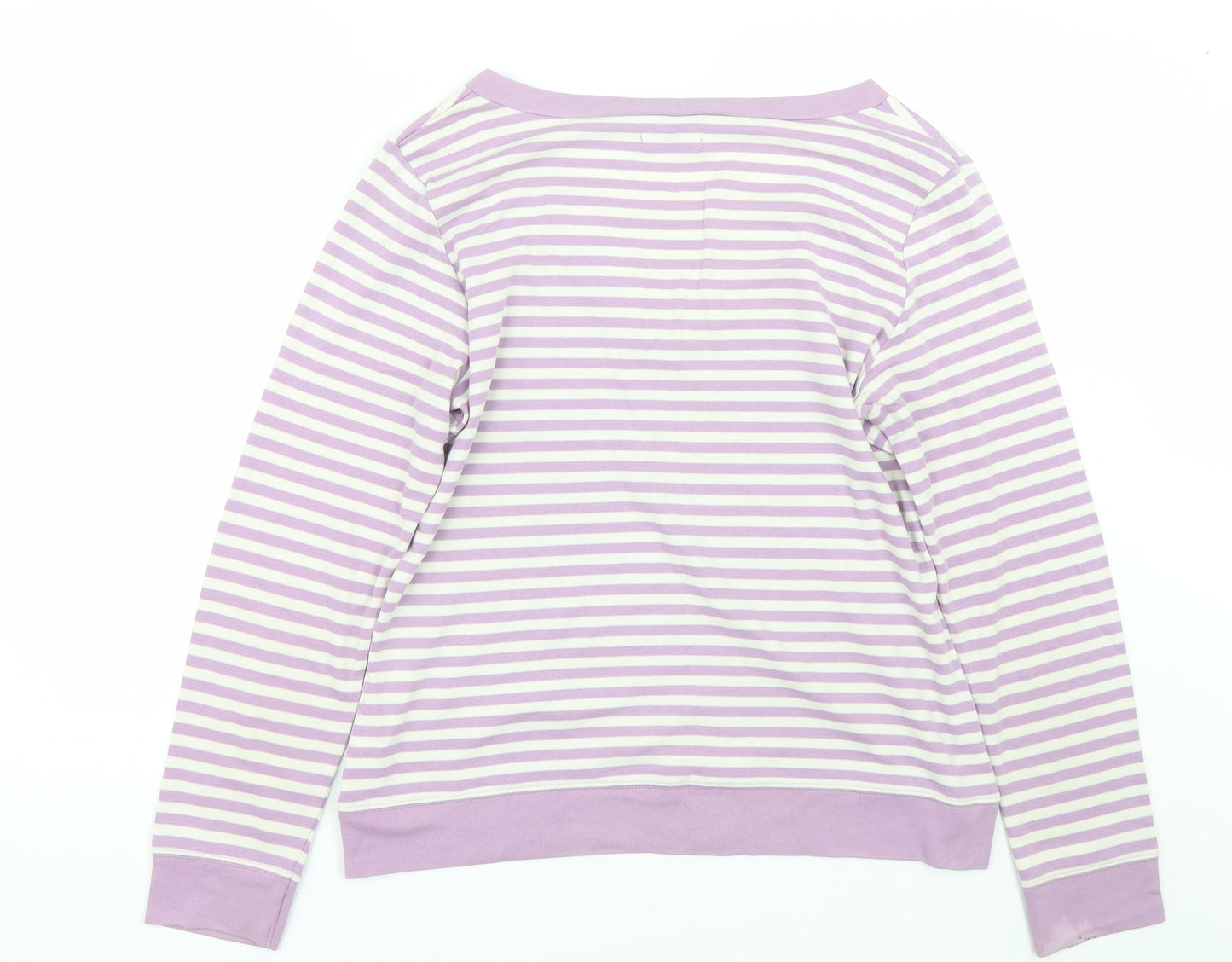 BM Womens Purple Striped  Basic T-Shirt Size M