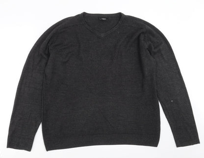 Next Mens Grey  Knit Pullover Jumper Size M