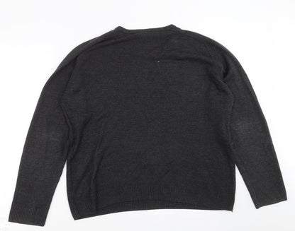 Next Mens Grey  Knit Pullover Jumper Size M