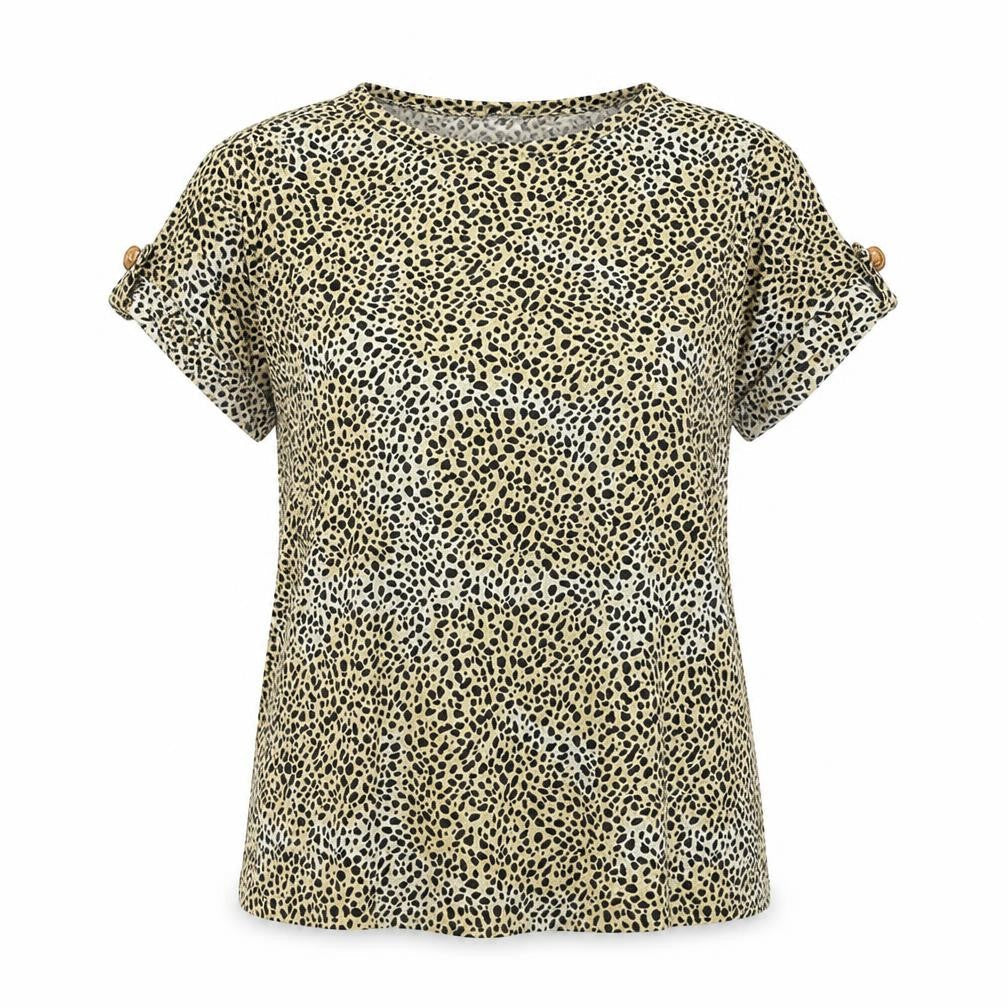 River Island Womens Beige Animal Print  Basic T-Shirt Size 8