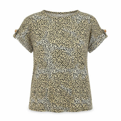 River Island Womens Beige Animal Print  Basic T-Shirt Size 8