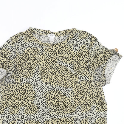 River Island Womens Beige Animal Print  Basic T-Shirt Size 8
