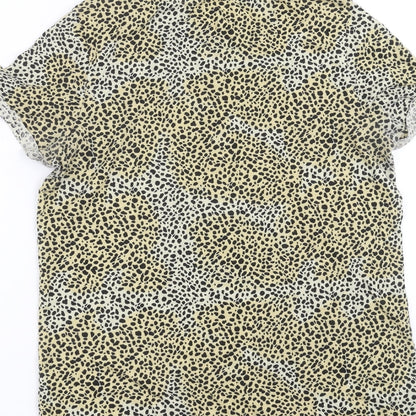 River Island Womens Beige Animal Print  Basic T-Shirt Size 8