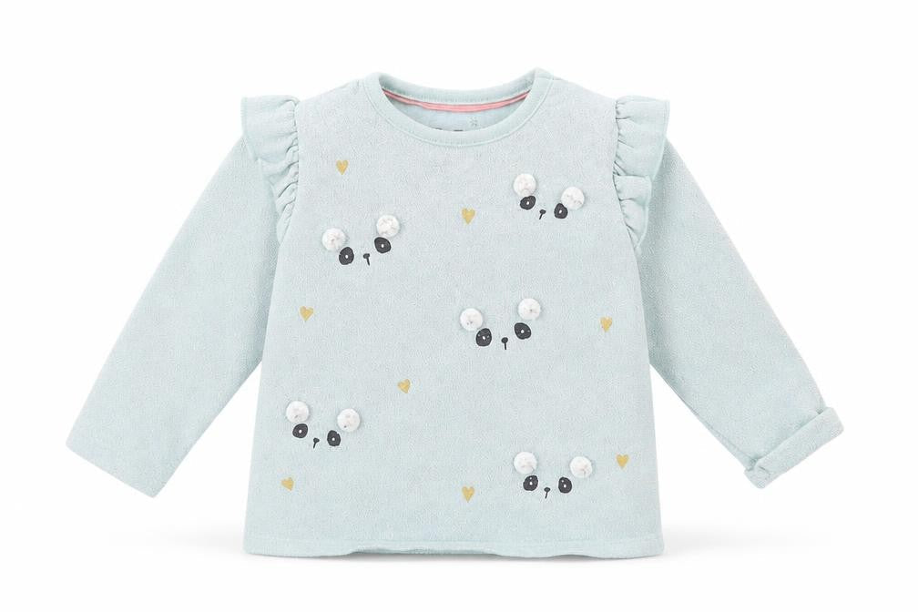 FRED & FLO Baby Green   Pullover Jumper Size 3-6 Months  - faces