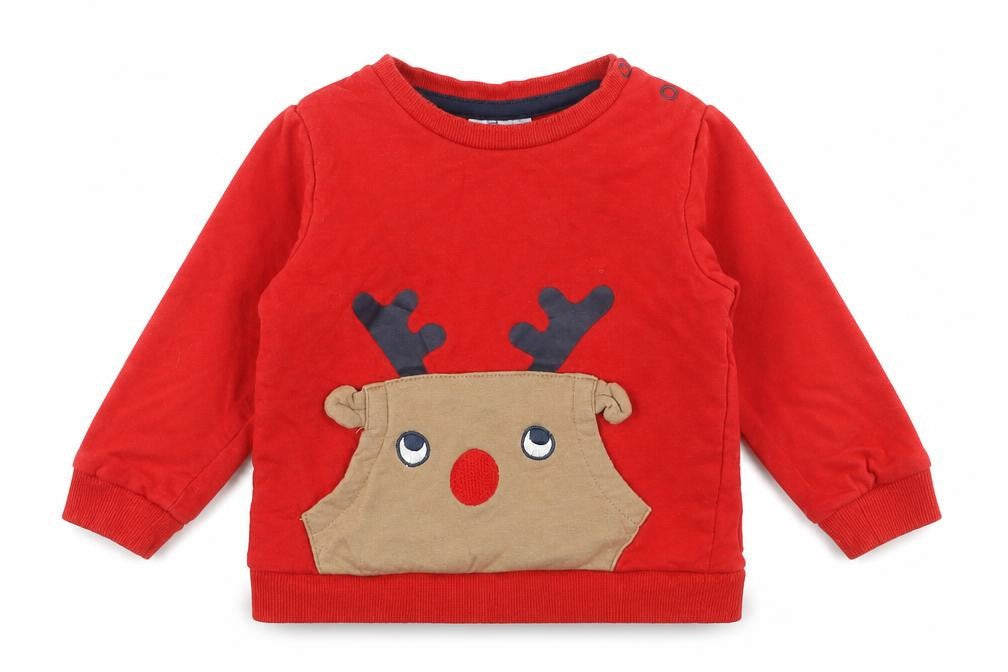 SO CUTE Baby Red   Pullover Jumper Size 9-12 Months  - christmas