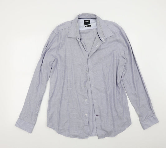 Burton Mens Blue Geometric   Button-Up Size L