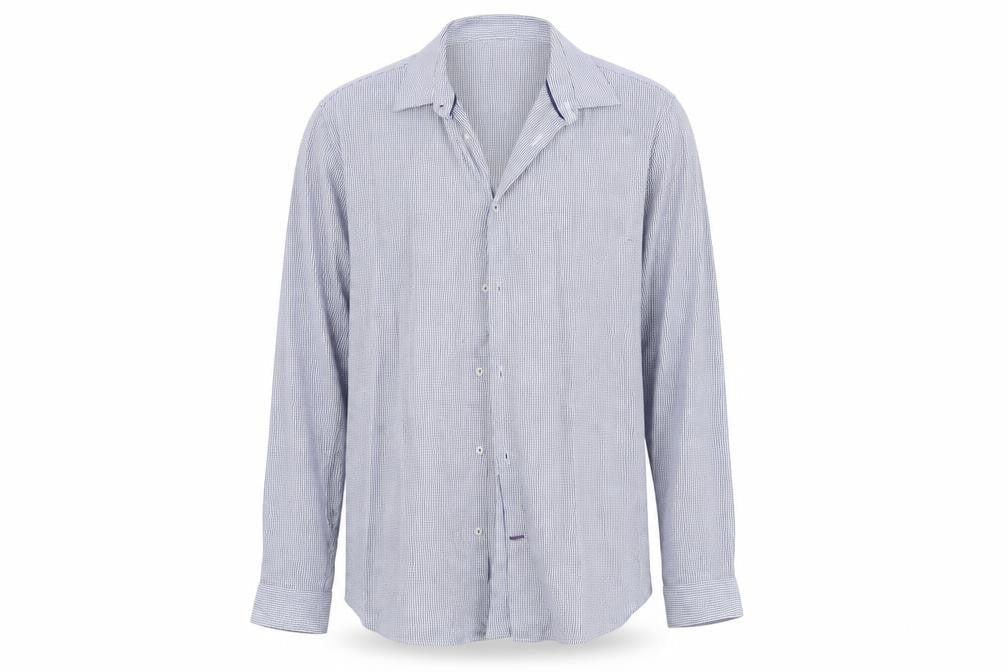 Burton Mens Blue Geometric   Button-Up Size L