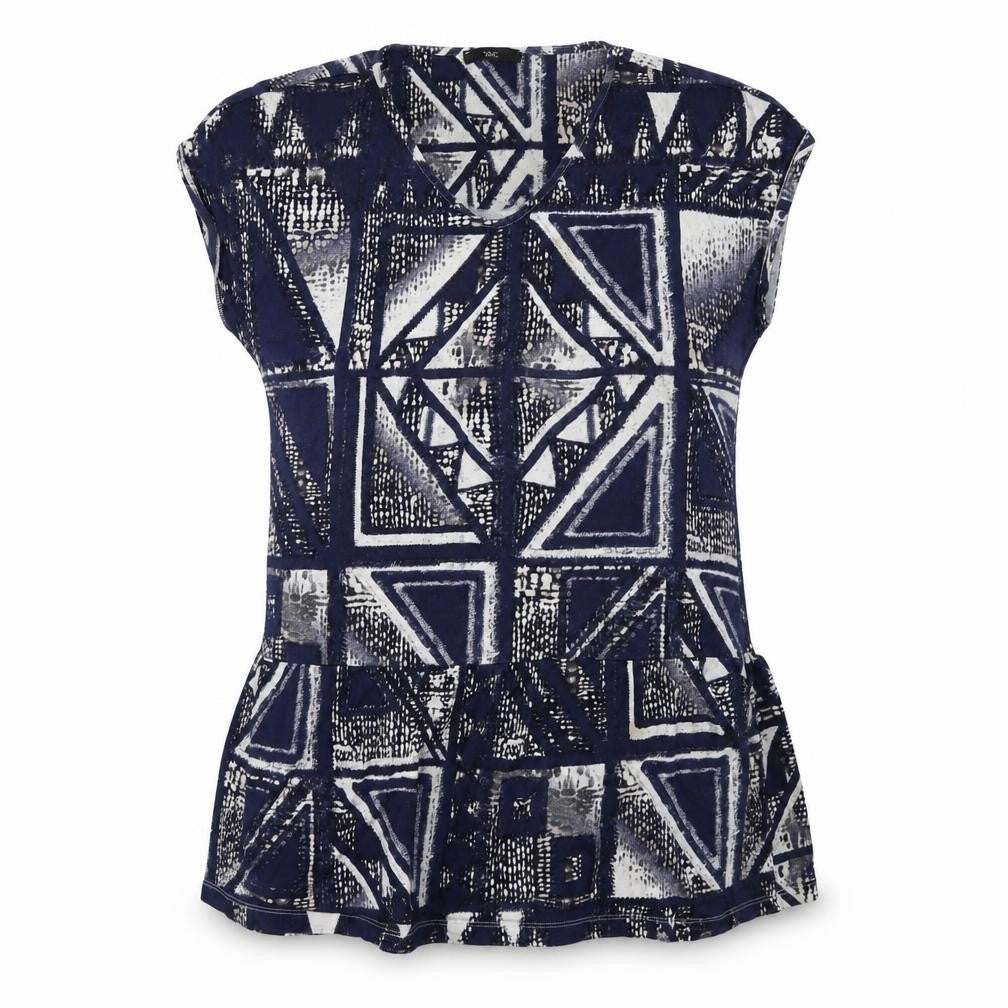 NEXT Womens Blue Geometric  Basic Blouse Size L