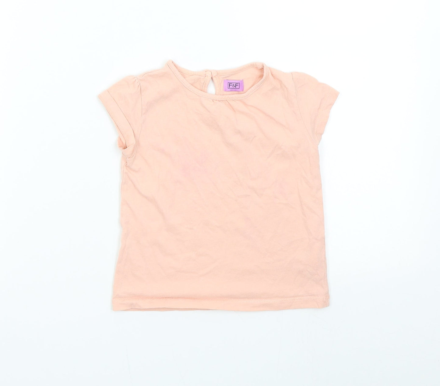 F&F Girls Pink   Basic T-Shirt Size 2-3 Years
