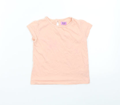 Additional front view of F&F girls’ pink basic t-shirt, size 2-3, years