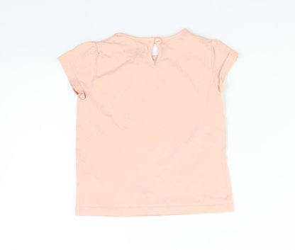 Back view of F&F girls’ pink basic t-shirt, size 2-3, years