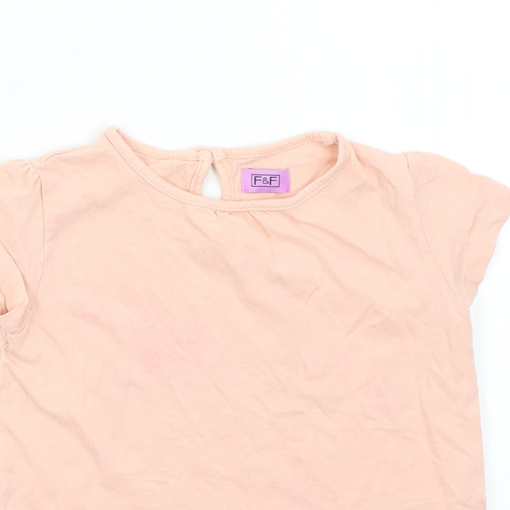 F&F Girls Pink   Basic T-Shirt Size 2-3 Years