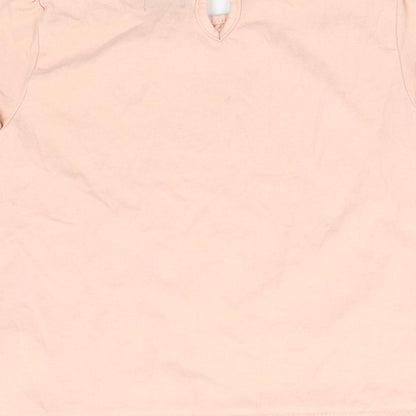 Brand and care label for F&F girls’ pink basic t-shirt, size 2-3, years