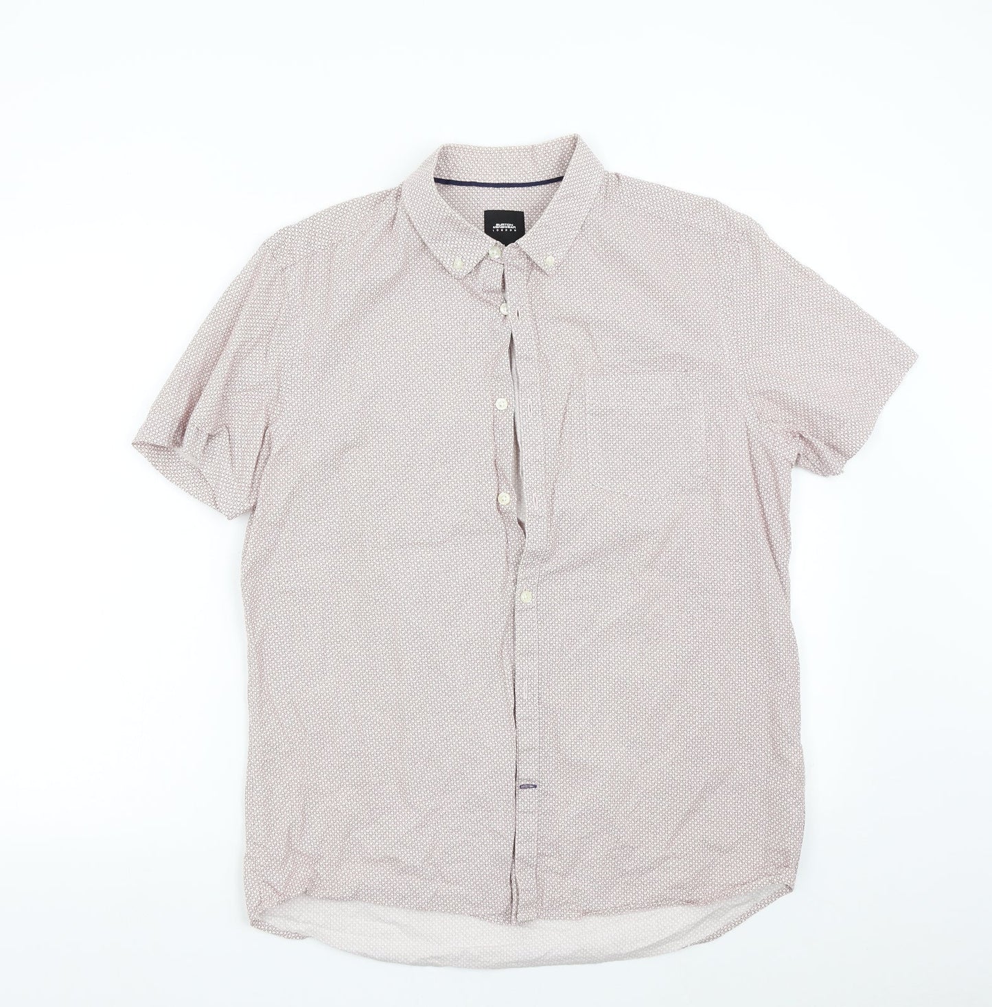 Burton Mens Red Geometric   Button-Up Size L