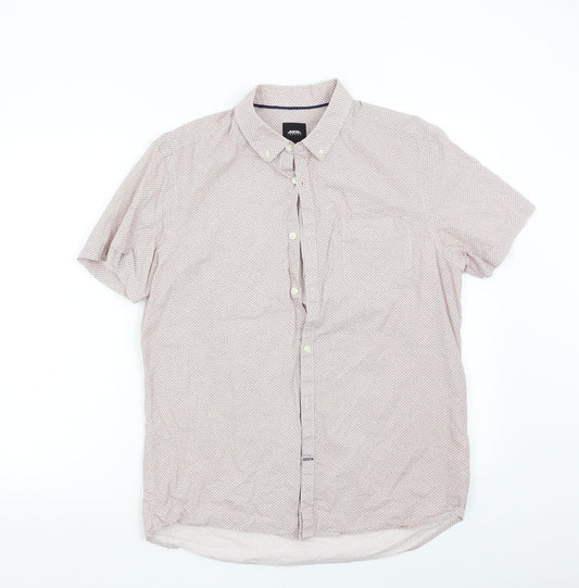 Burton Mens Red Geometric   Button-Up Size L