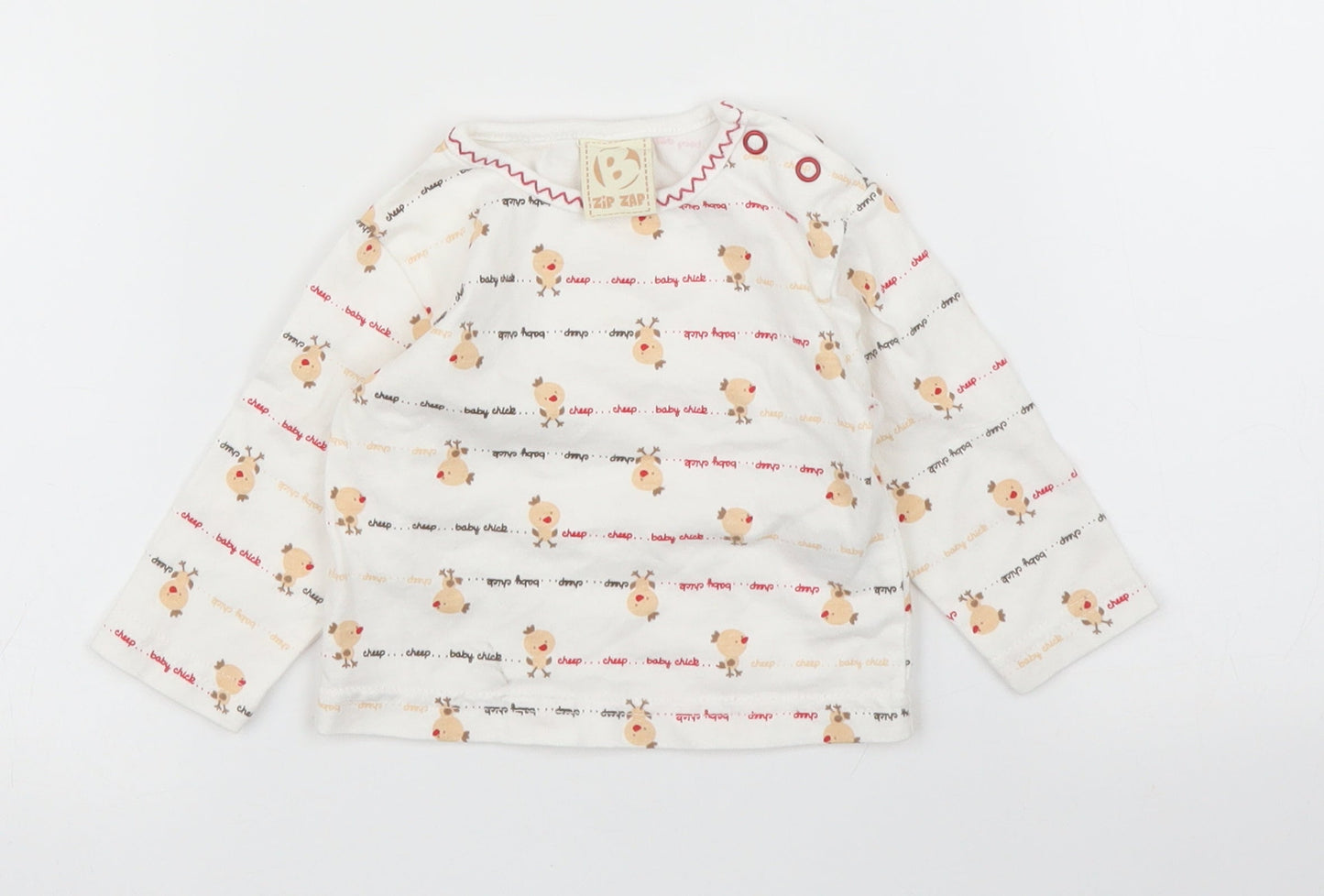 Zip Zap Baby White   Basic T-Shirt Size 0-3 Months
