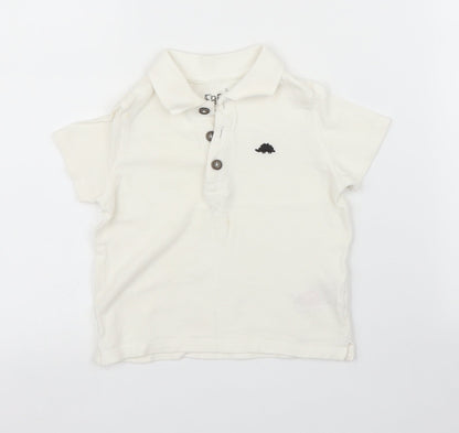 Additional front view of F&F boys’ white basic polo, size 12, months