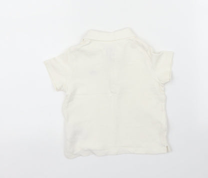 Back view of F&F boys’ white basic polo, size 12, months