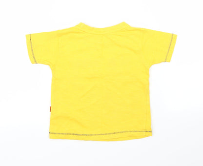 Back view of Primark boys’ yellow basic t-shirt, size 12, months