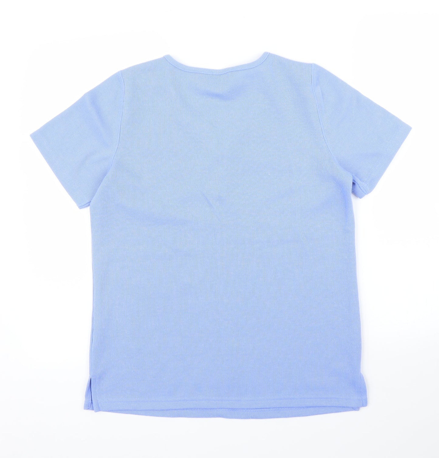 BM Womens Blue Floral  Basic T-Shirt Size XS