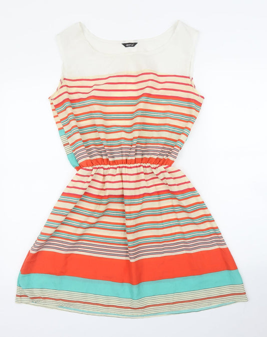 Preworn Womens Orange Striped  A-Line  Size M