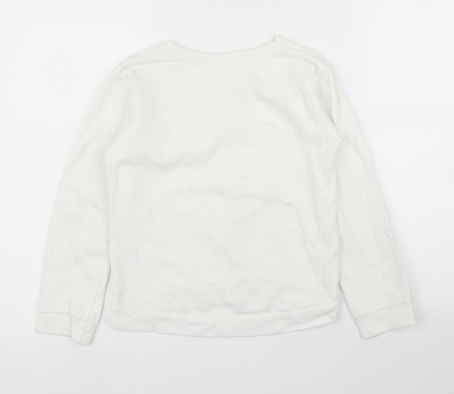 H&M Girls White   Pullover Jumper Size 7 Years