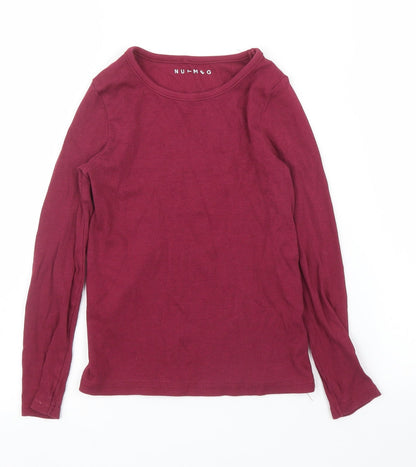 Additional front view of Nutmeg girls’ purple basic t-shirt, size 7, years