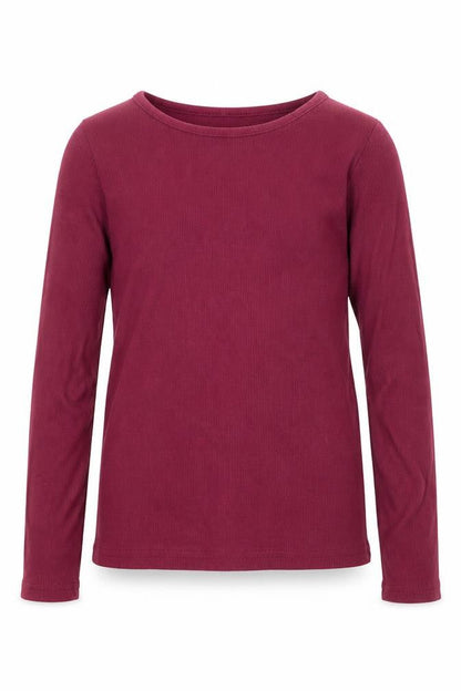 Front view of Nutmeg girls’ purple basic t-shirt, size 7, years