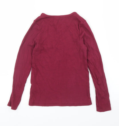 Back view of Nutmeg girls’ purple basic t-shirt, size 7, years