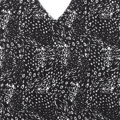F&F Womens Black Animal Print  Basic Blouse Size 16