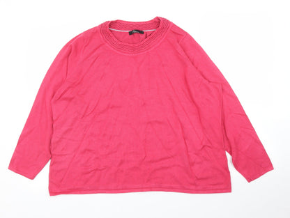 Bonmarché Womens Pink Pullover Jumper Size L