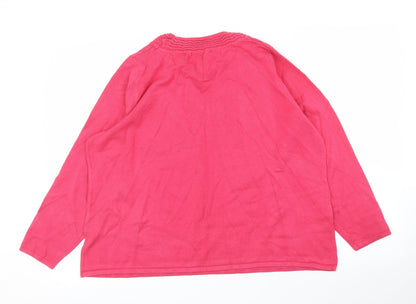 Bonmarché Womens Pink Pullover Jumper Size L