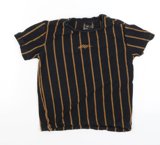 NEXT Boys Black Striped  Basic T-Shirt Size 6 Years