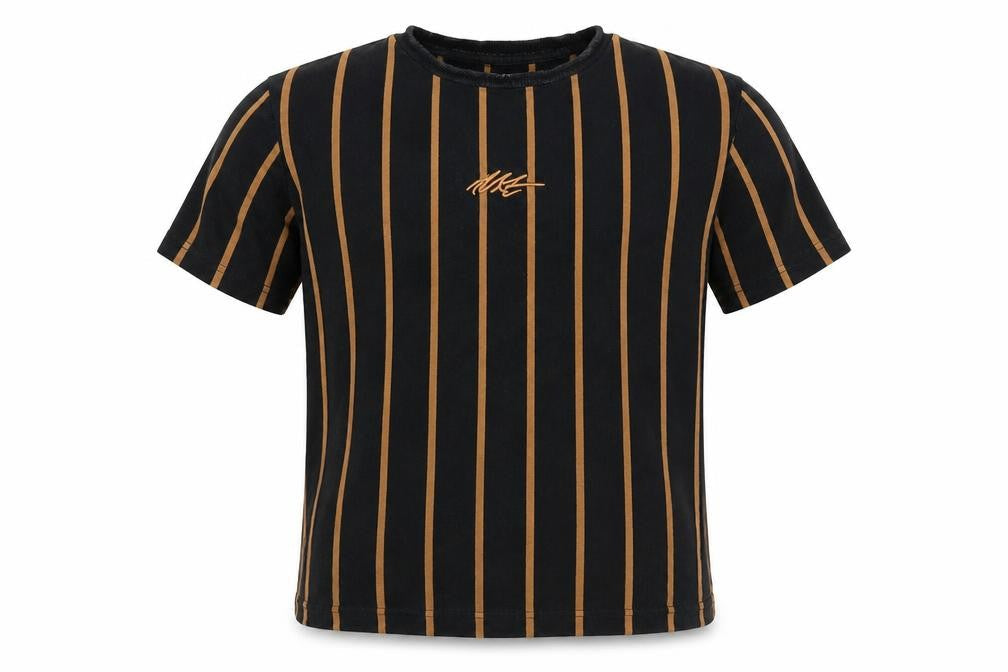 Next Boys Black Striped  Basic T-Shirt Size 6 Years