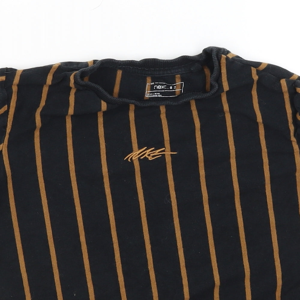 NEXT Boys Black Striped  Basic T-Shirt Size 6 Years