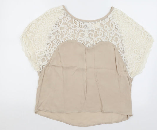 Kirei Womens Beige   Basic T-Shirt Size M