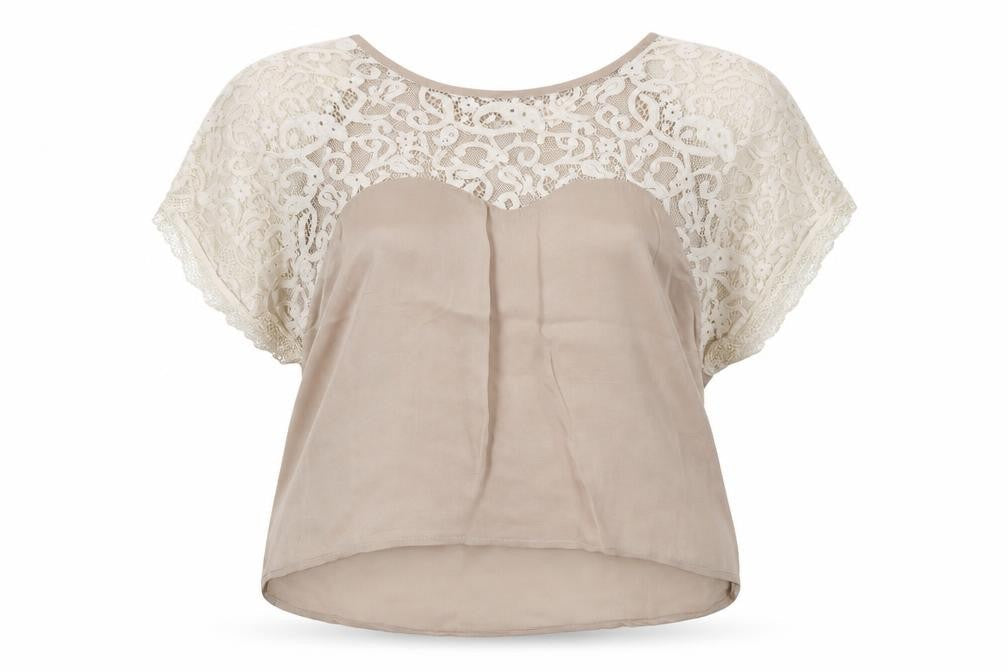 Kirei Womens Beige   Basic T-Shirt Size M