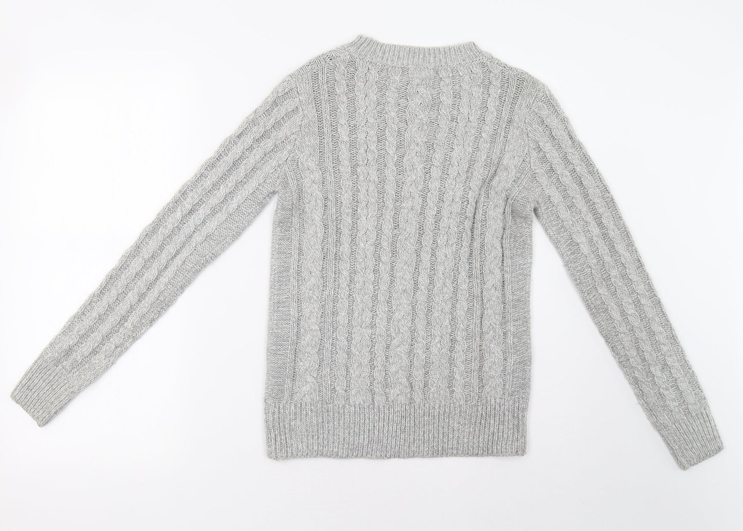 Primark Womens Grey Geometric Knit Pullover Sweatshirt Size 6