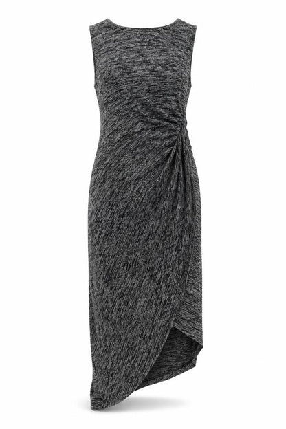 Front view of Paraphrase women’s grey bodycon, size S