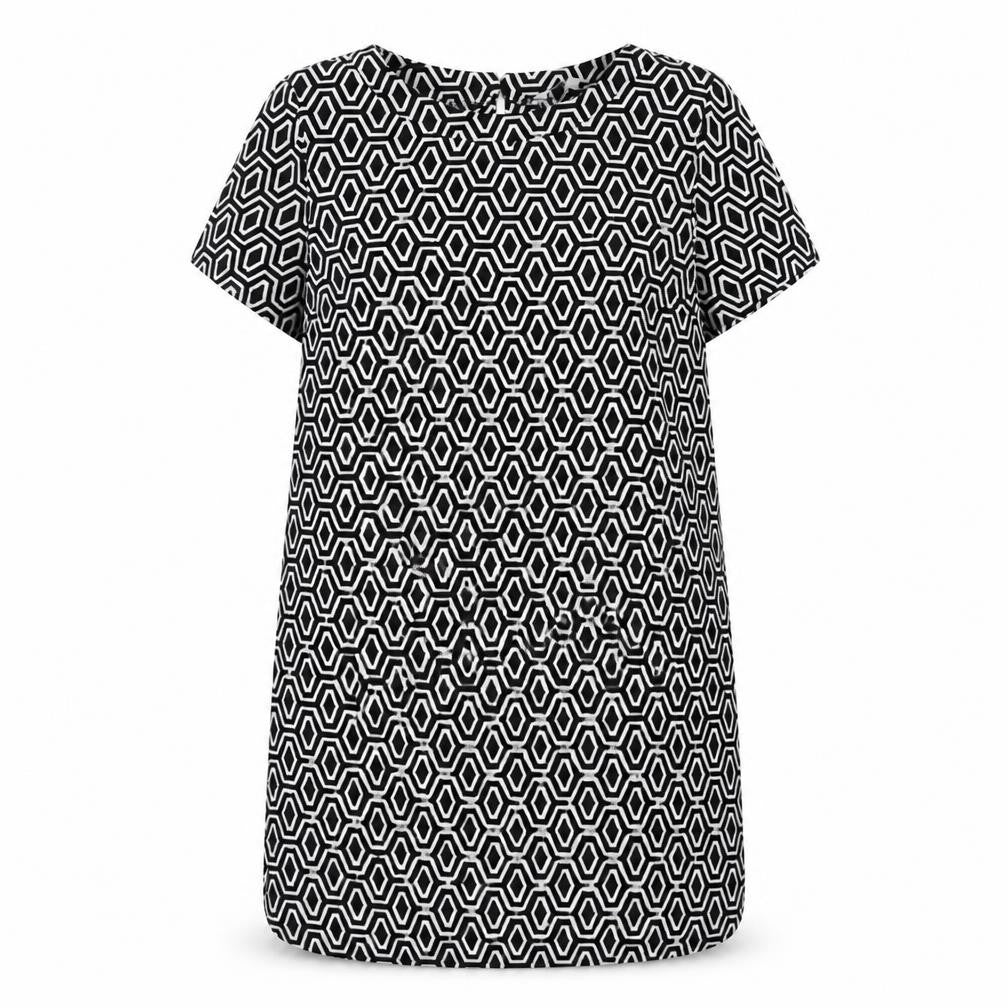 Peacocks  Womens White Geometric  A-Line  Size 12