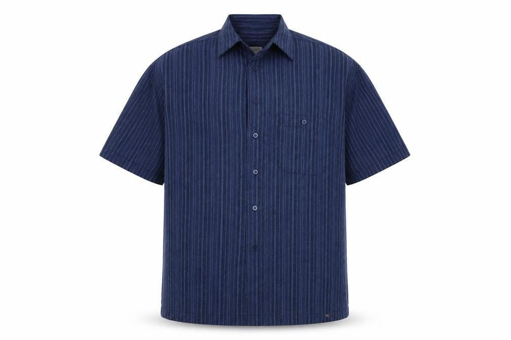 Haggar Mens Blue Striped   Button-Up Size S