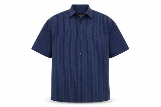 Haggar Mens Blue Striped   Button-Up Size S