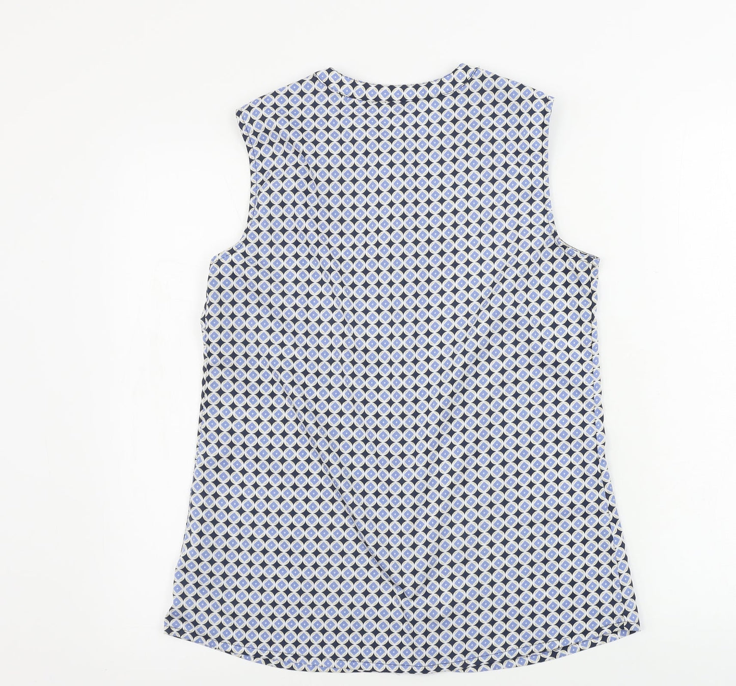 HELENE FICHER  Womens Blue Geometric  Basic Button-Up Size 8