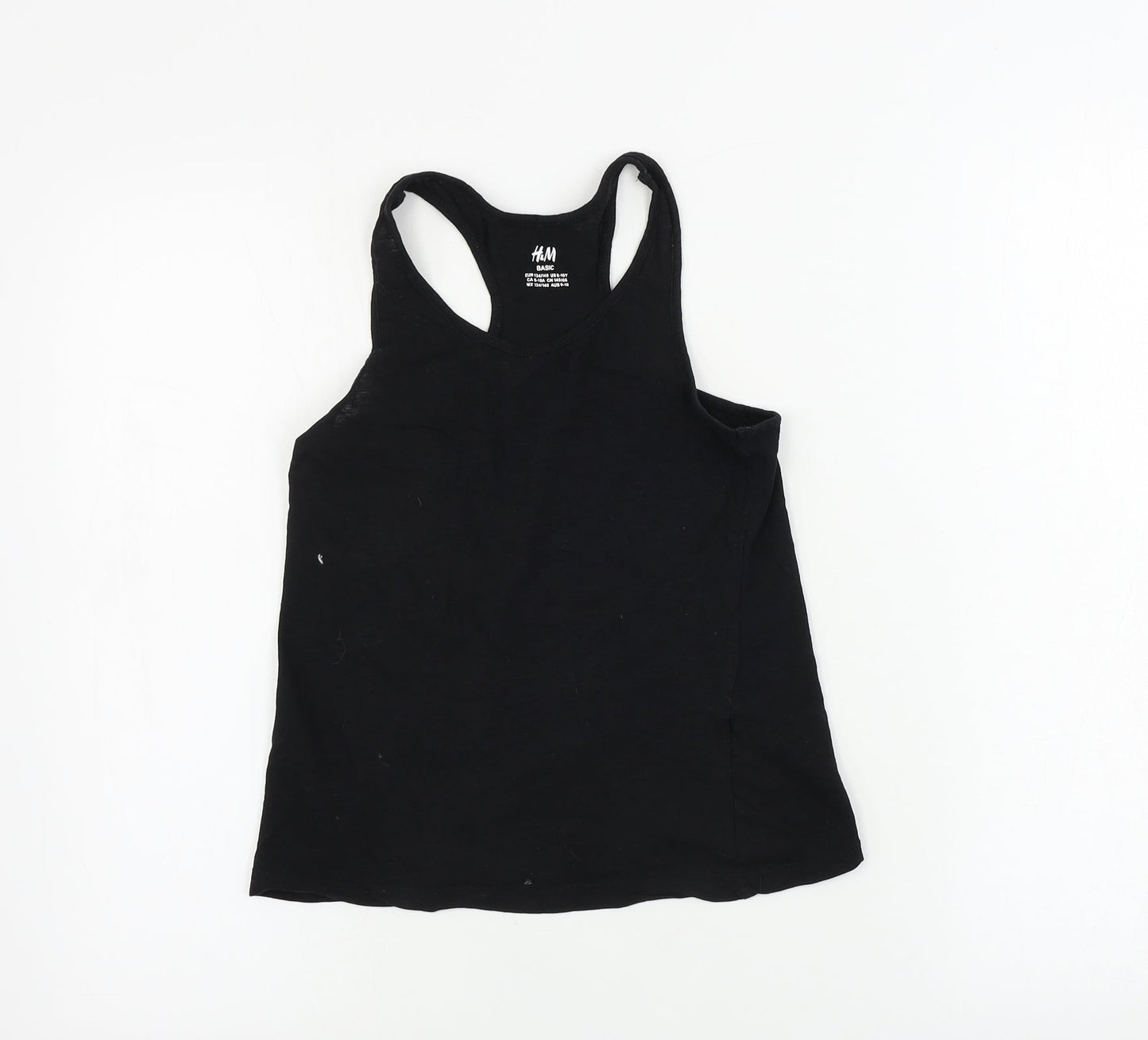 H&M  Girls Black   Basic Tank Size 8-9 Years