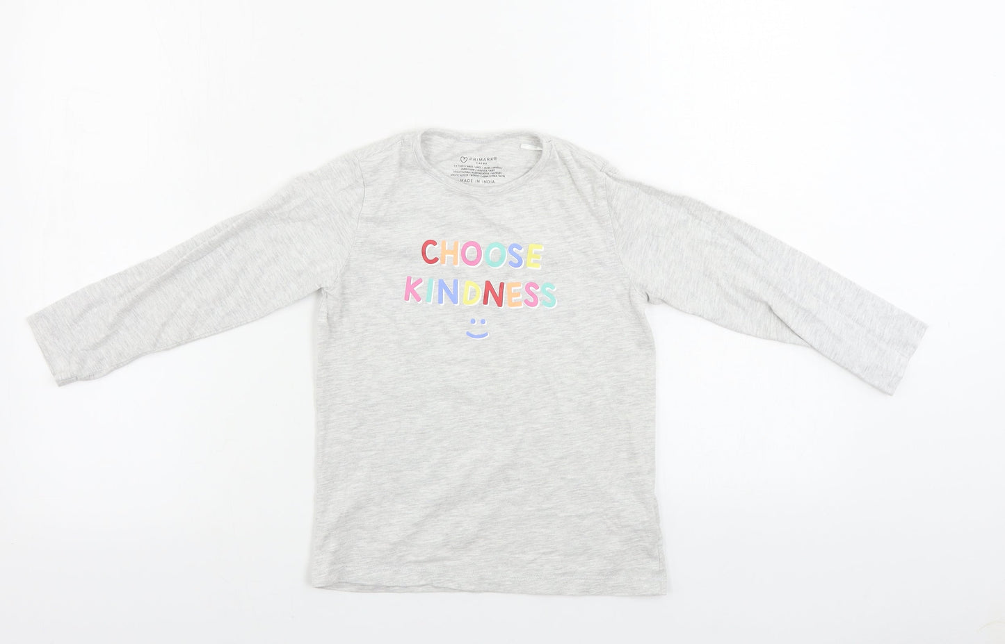 Primark  Girls Grey   Basic T-Shirt Size 5-6 Years