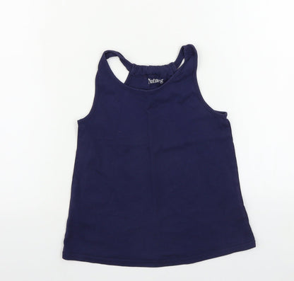 Additional front view of Nutmeg girls’ blue basic t-shirt, size 9-10, years