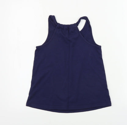 Back view of Nutmeg girls’ blue basic t-shirt, size 9-10, years