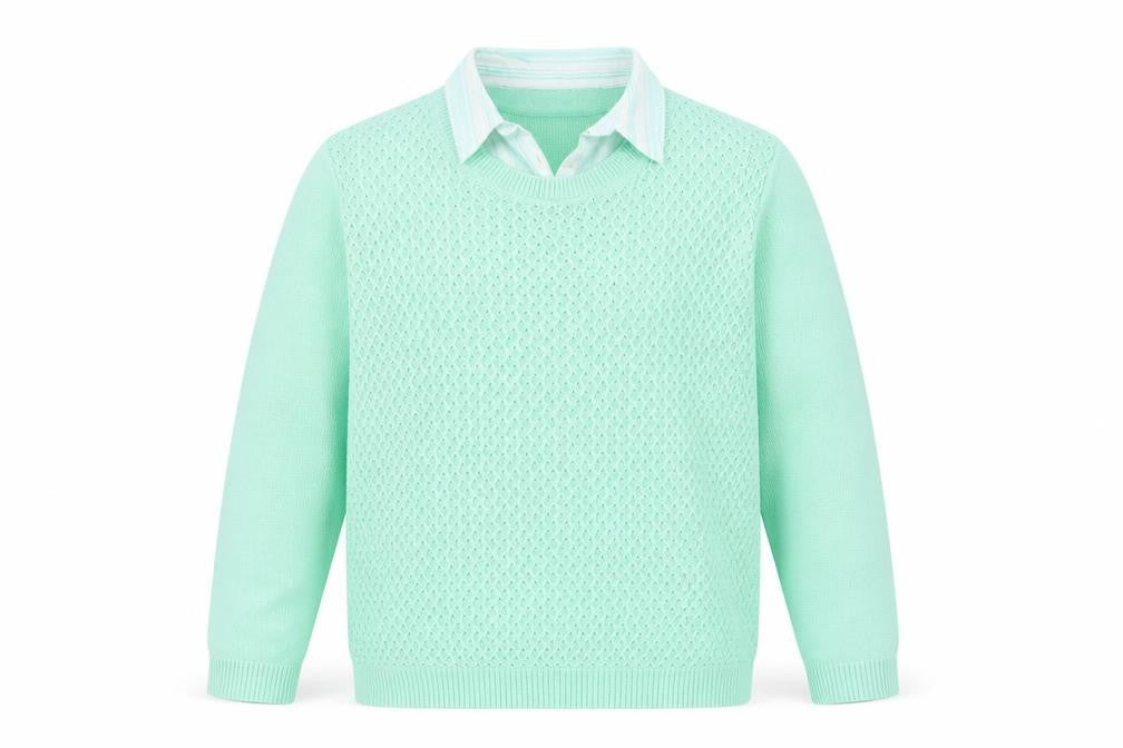 isle  Mens Green   Henley Jumper Size L