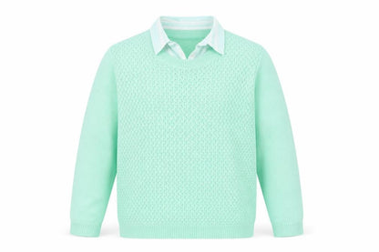 isle  Mens Green   Henley Jumper Size L